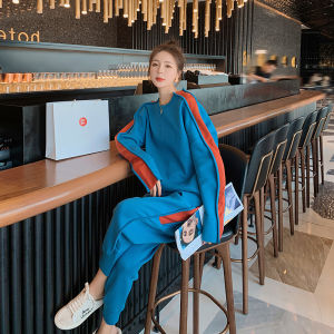 Bộ Đồ Hai Mảnh Thời Trang Mùa Xuân 2025 Áo Hoodie Và Quần Dài Nữ Phong Cách Thể Thao Thời Trang Thường Ngày Chất Liệu Polyester