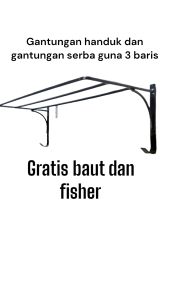 gantungan handuk kamar mandi 3 baris gantungan serba guna