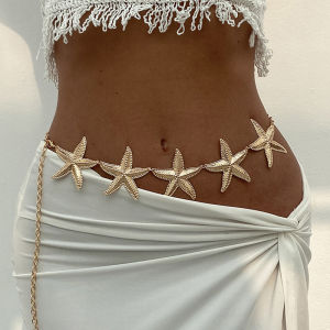 Ingemark Vintage Metal Star Starfish Waist Belly Belt Chain for Women 2025 New Fashion Boho Summer Beach Bikini Body Jewelry New