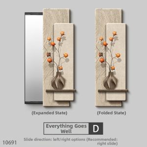 RUIBAHAO | Minimalist Sliding Concealed Full-length Mirror Decorative Painting