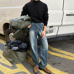 DAVID&ME | Vintage Americana Streetwear Heavy Craft Design Straight Leg Pants