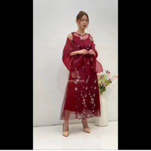 JD REALPIC Dress Morgan 2in1 Fashion Pakaian Wanita Inner dan Outer Ada Tali Pinggang dan Selendang