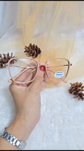 KACAMATA LENSA PHOTOCROMIC ANTI RADIASI WANITA PRIA BINGKAI TITANIUM KOTAK ANTI UV