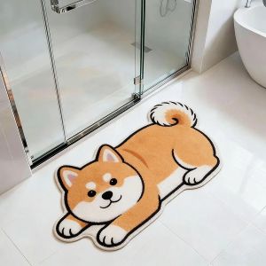 VIKAMA Cute Lying Bulldog Rug Soft Plush Absorbent Bathroom Mat Non-Slip Indoor/Outdoor Entryway Rug Home Decor