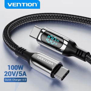 Vention 100W USB C Cable USB-C to Type C Fast Charging Cord with LED Indicator for iPhone 17 16 15 Pro Max Samsung S25 PD Charge