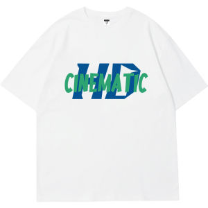 เสื้อยืดแขนสั้นหลวมสีขาวสำหรับผู้ชายและผู้หญิง ทรงหลวม สไตล์ฤดูร้อน 2025 ทรงหลวม สไตล์ชาย ทรงหลวม ทรงหลวม ทรงหลวม