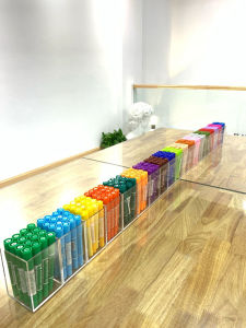 Creative Desk Organizer Pen Holder for Childrens Art Supplies Watercolor Pencils Markers Storage Box Grid Partition