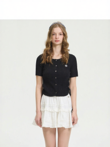Slim Fit Versatile Plain Short Sleeve Round Neck Knitwear