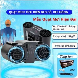 Quạt Tích Điện Điều Hoà Mini Đeo Eo.20000mAh..Quạt Kẹp Điều Hoà Tích Điện.Làm Mát Lanh Mùa Hè