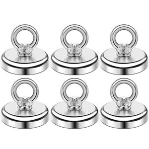 D32/36mm-Neodymium Fishing Magnets High Pulling Force Rare Earth Magnet with Countersunk Hole Eyebolt for Retrieving in River