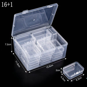 Plastic Organizer Box Small Bead Organizer Cases Mini Clear Bead Storage Container Box with Hinged Lid for DIY Jewelry Supply