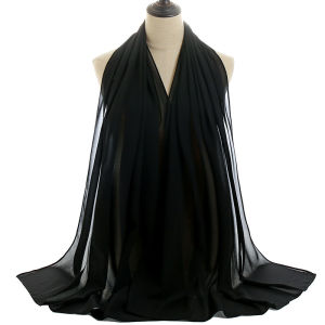 Summer Women Plain Chiffon Hijab Scarf Long Shawl Muffler High Quality Fashion Muslim Headband Neckerchief 180*70cm