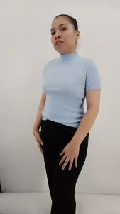 RM HIGH NECK WOMEN CASUAL KNITTED BLOUSE#828