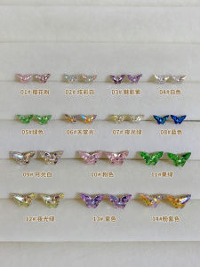 Butterfly Shaped Earrings Flashing Colorful Zircon Titanium Steel Womens Unique Ear Bone Studs Fashionable Jewelry Accessories