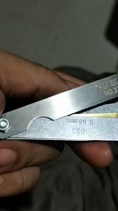 48pcs Stainless Steel Feeler Gauge 0.04mm-0.88mm/0.0015-0.035 inch Thickness Gage Set Dual Marked Metric and Imperial Gap Measuring Tool for Measuring Gap Width