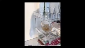 Acrylic Transparent Minimalist Desk Stackable Storage Rack Cosmetics Storage Table Organizer Toiletries Perfume Organizer Storage Desk