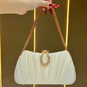 กระเป๋าถือสุดหรูจาก MissingYou กระเป๋าสะพายไหล่ข้างเดียวสำหรับงานแต่งงานและงานเลี้ยงเย็น กระเป๋าสะพายข้างสำหรับสาวๆ กระเป๋าทรงสี่เหลี่ยมแบน