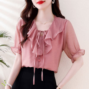 DAIXIANGFEIZI | New Summer Chiffon Blouse Short Sleeve