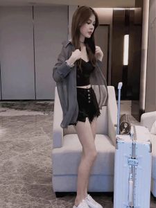 CHOEFULYN | Gray Semi-Transparent Sun Protection Shirt Summer Lightweight High-End Open Coat