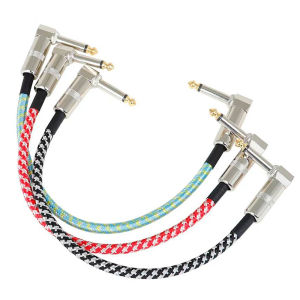 IRIN | M MBAT Braided Guitar Cables Right Angle Effect Pedal Connection Cables 3 Pack Guitar Effect Pedal Cables for Guitar Accessories
