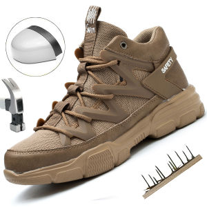 Work Safety Shoes Mens Safety Boots Anti-smash Work Shoes With  Plastic steel head Shoes Men Work Boots Anti-stab Safety Sneake