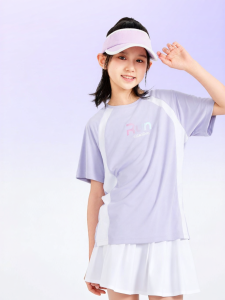 Qiaodan | Áo Thun Nhanh Khô Cho Bé Gái Thể Thao Kích Cỡ Lớn