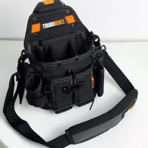 TOUGHBUILT TB-CT-114 Journeyman Electrician Pouch + Shoulder Strap ClipTech Tool Organizer with Kickstand for Electrical Technic