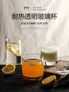 Transparent Simple Glass Cup for Drinking Water Tea Whiskey Beer Beverage Milk Breakfast Hotel Restaurant Nordic Style Cup