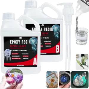 Clear Epoxy Resin Adhesives Easy to Mix 1:1 Ratio Low Odor Bubble-Free Suitable for Jewelry Casting And Coating Handmade