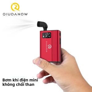 Máy Bơm Xe Đạp Điện QIUDANOW Màn Hình Kỹ Thuật Số Động Cơ Không Chổi Than Máy Bơm Hơi Nhanh Cho Lốp Xe Đạp Đường Trường MTB Tương Thích Với Van Presta Và Schrader