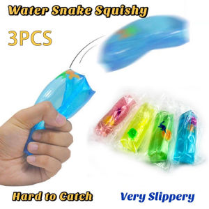 3ชิ้นงูน้ำตลกลื่นจับยากบีบของเล่นป้องกันความเครียด Relief