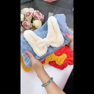 หมวกผมแห้ง ผ้าเช็ดผมนาโน หมวกคลุมผมแห้ง คลุมอาบผม รูปโบว์ น่ารัก นุ่มและเป็นมิตรต่อผิวหนัง ดูดซับน้ำได้ดี ไม่ซีดจาง