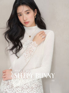 Lace Hollow High Collar T-Shirt Top Female