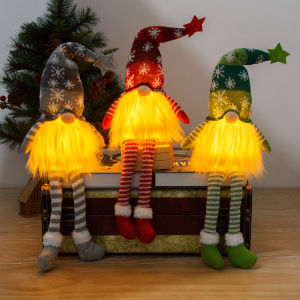 Christmas LED Light Up Glow Gnome Christmas Faceless Doll Decorations Home Christmas Ornament Xmas Navidad Natal New Year