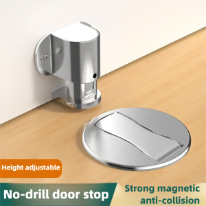 Adjustable Stainless Steel Door Stop Punch-free Strong Magnetic Anti-collision Door Stopper Invisible Bathroom Floor Door Stop