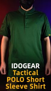 IDOGEAR Tactical T-Shirt Polo Shirt Fitness Gym Breathable Summer Shirt Quick Dry Outdoor Sport Hiking Climbing Training Shirt 3113