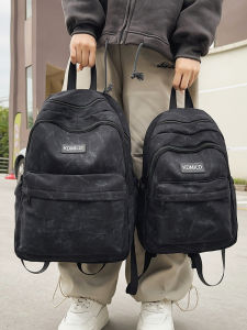 Water-Resistant Black Large Capacity Backpack Mens Dirt-Resistant Dyed Hiking Womens Backpack Casual Nylon Shoulder Bag