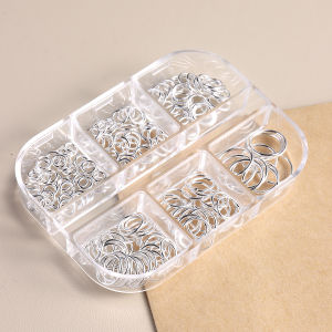 Gold and silver punk nail accessories 3D alloy metal ring nail decorations gothic hardcore nail decorations edge nail designs