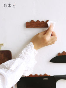 Strong Magnetic Wall-Mounted Knife Rack Iron Absorption Multi-Functional Kitchen Knife Storage Rack Wood Material Anti-Mold