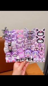 Gelang Getah Kuromi Budak Perempuan Getah Rambut Comel Tidak Sakit Kepala Anak Kecil Getah Ikat Rambut Elastik Hiasan Rambut Sanrio Kuromi Rubber Band Good Elasticity Baby Headband Girl Hair Tie Hair Ring Kids 库洛米儿童皮筋女童不伤发弹性好橡皮筋宝宝头绳小女孩扎头发发圈 H367