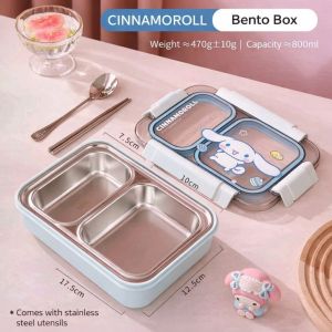Tempat Makan Stainless Sanrio / Tempat Bekal Hello Kitty / Wadah Makan Cinnamoroll / Tempat Bekal Import