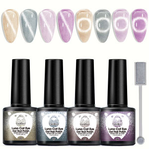 Sơn Móng Tay Dạng Gel Mắt Mèo Màu Trắng Groillim Moon 0.24oz*4 Lọ Bền Lâu Kết Cấu Trong Suốt Màu Sắc Phong Phú Nhiều Lựa Chọn