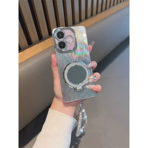 OPPO A5 Pro 5G Case Mirror Bracket Exquisite Hole Camera Protector Advanced Sense Gradual Feather Sand Hard Phone Case