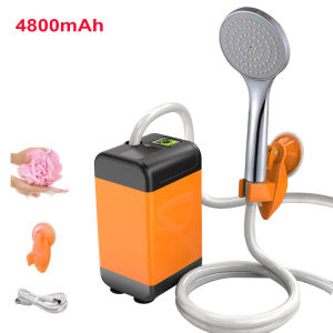 Outdoor Camping Shower Pump with Intelligent Digital Display Electric Portable Camping Shower Head for Pet Watering