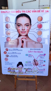 Tranh spa làm đẹp tranh điều trị da tranh massage da mặt Tranh Spa dưỡng sinh đông y làm đẹp điều trị tráng gương treo tường SPQC111