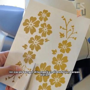 Cutting Stiker Flower Cute Variasi Motor Mobil Sticker Nyala Visor Body Kaca Helm Laptop Bodi