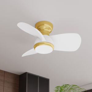 โคมไฟพัดลม พัดลมเพดานพร้อ พัดลมเพดาน พัดลมพร้อมไฟ 23 นิ้ว ไฟเปลี่ยนสีได้ 3 สี มอเตอร์ DC 35w เหมาะลำหรับห้องนั่งเล่นห้องนอนห้องครัว