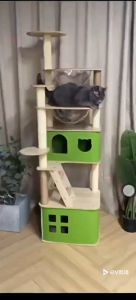 【พร้อมส่ง】คอนโดแมว คอนโดแมวไม้ บ้านแมว เหมาะสำหรับเลี้ยงน้องแมว 4-6ตัว เสาลับเล็บ ขนาดใหญ่ สูง180CM