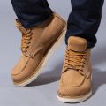 Pathfinder PF875 Casual Style Men's Short Boots Martin Yellow Genuine Leather Motorcycle Boots Winter High Heel Shoe. 