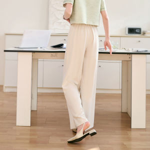 High Waist Wide Leg Pants Womens Thin Summer New Split Drapey Hip Concealing Casual Straight Leg Trousers Fashionable Commute